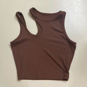 Brown Sleeveless Women's Crop Top